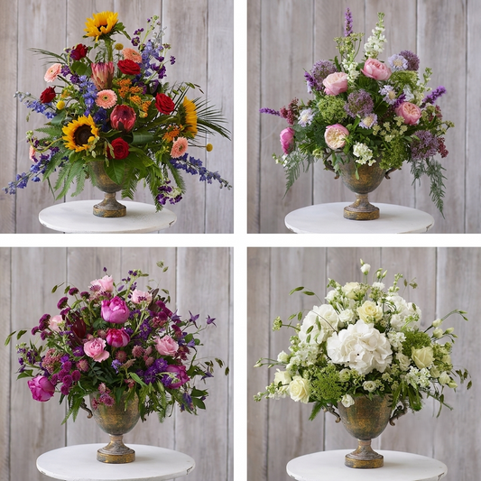 Service arrangement tribute made with the finest flowers