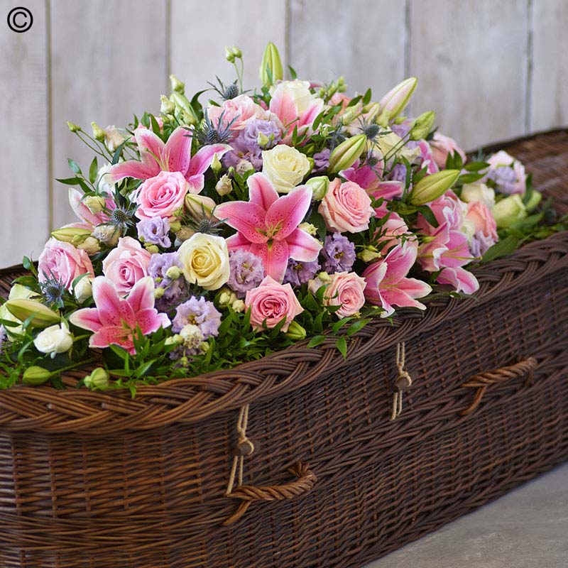 Rose and Eryngium Casket Spray